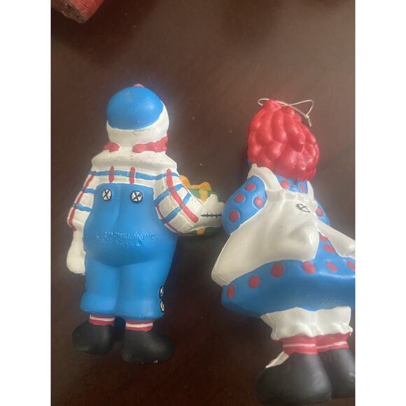 Set of 2 - RAGGEDY ANN & ANDY Christmas Ornaments Macmillan Inc Vintage 1992 - Picture 6 of 6